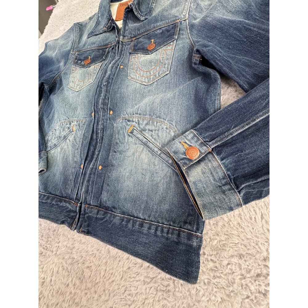 NWOT True Religion Denim 2012 Trucker Jacket S 50s Style Zip Classic American - Picture 3 of 14